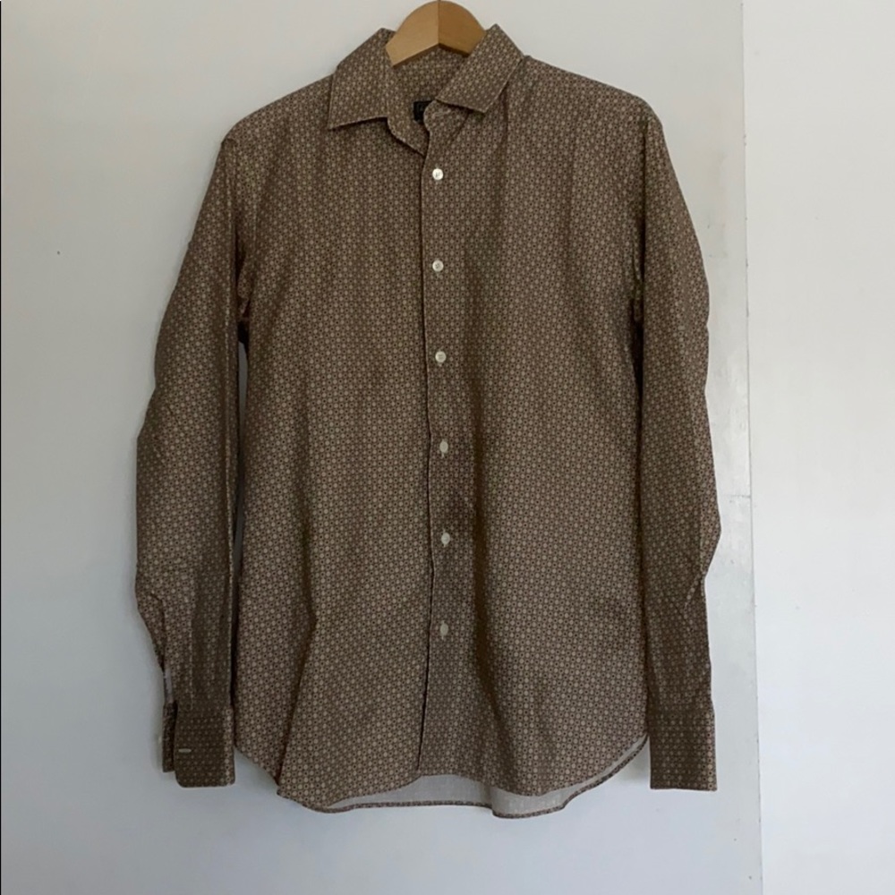 Brown printed Ferragamo shirt